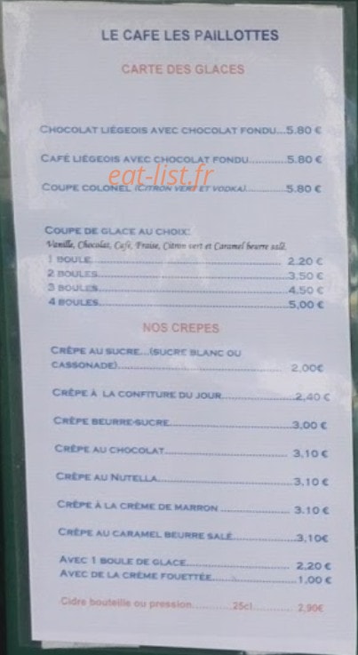 Les Paillottes — carte page 1
