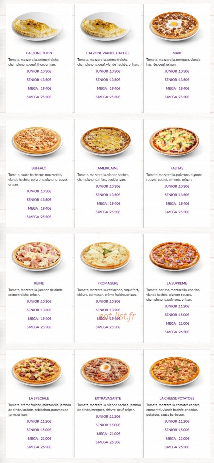Crazy Pizza — carte page 2