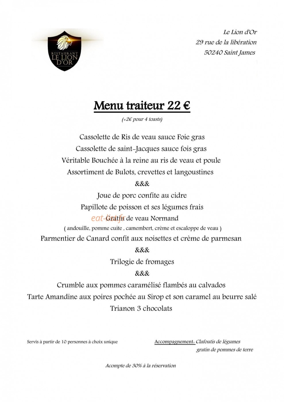 Le lion d'or — carte page 5