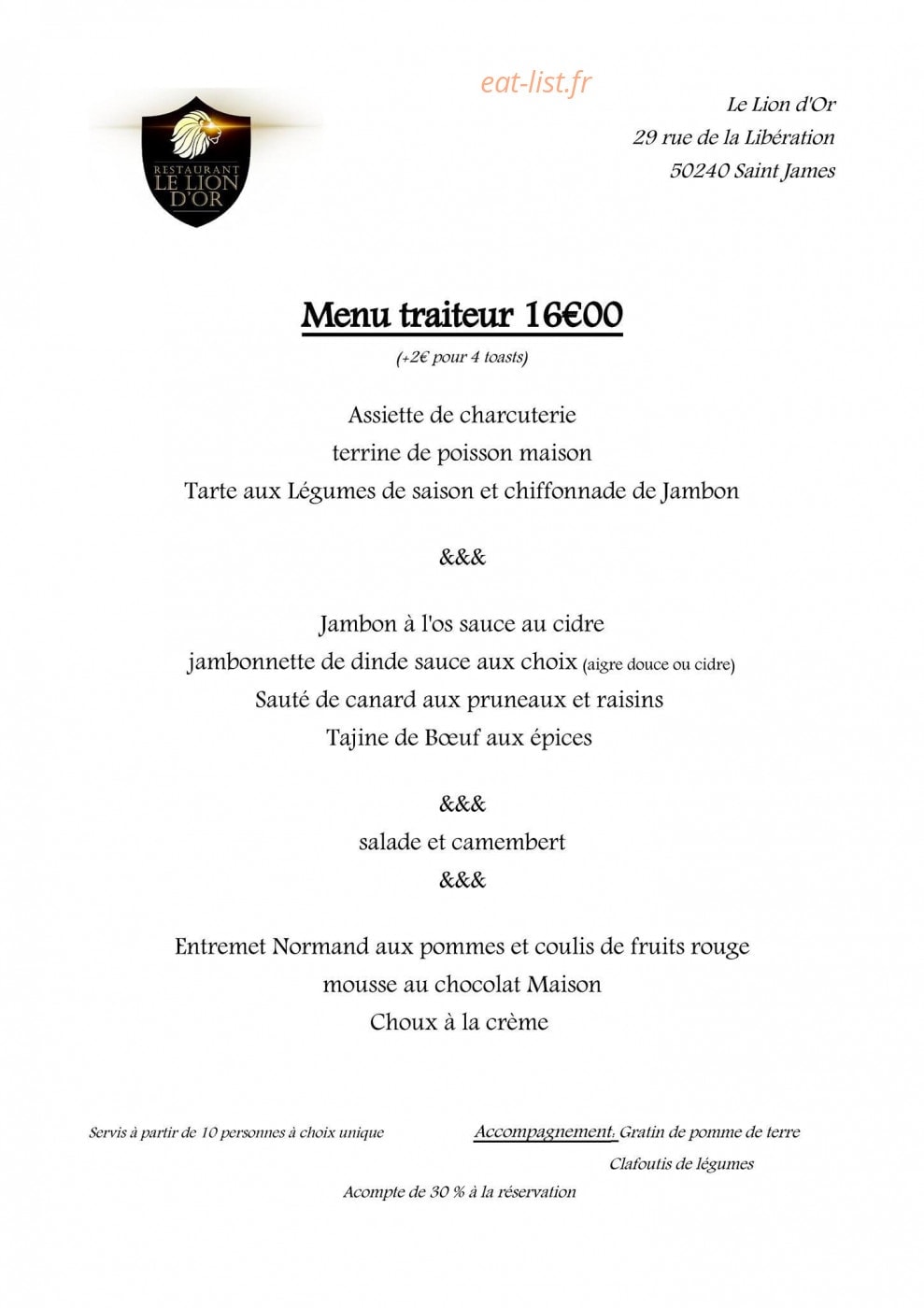 Le lion d'or — carte page 4
