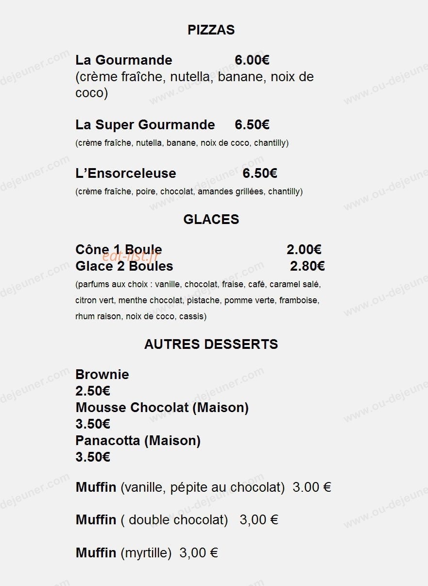 Stéphano Pizza — carte page 2