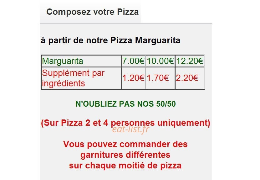 Stéphano Pizza — carte page 9