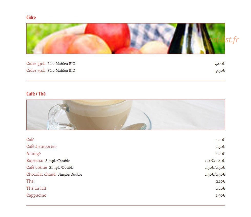 Café de Paris — carte page 6