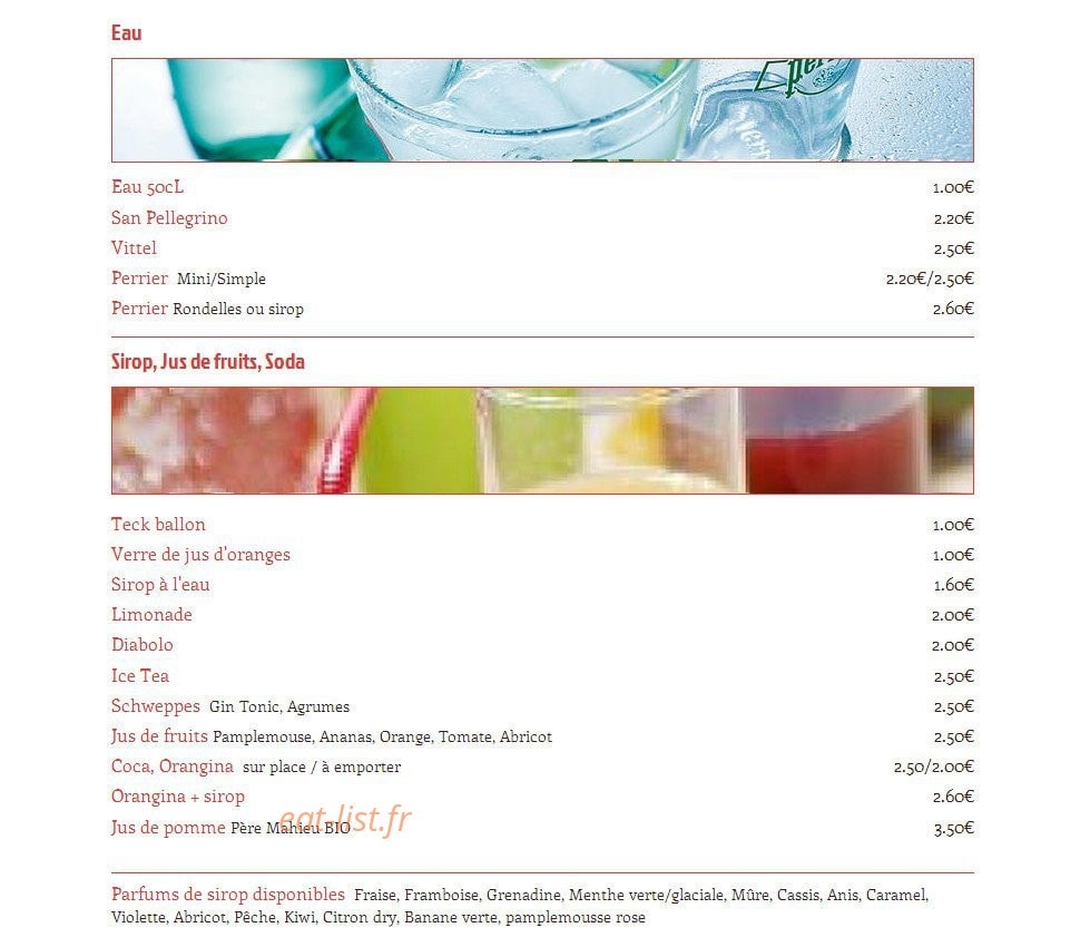 Café de Paris — carte page 7