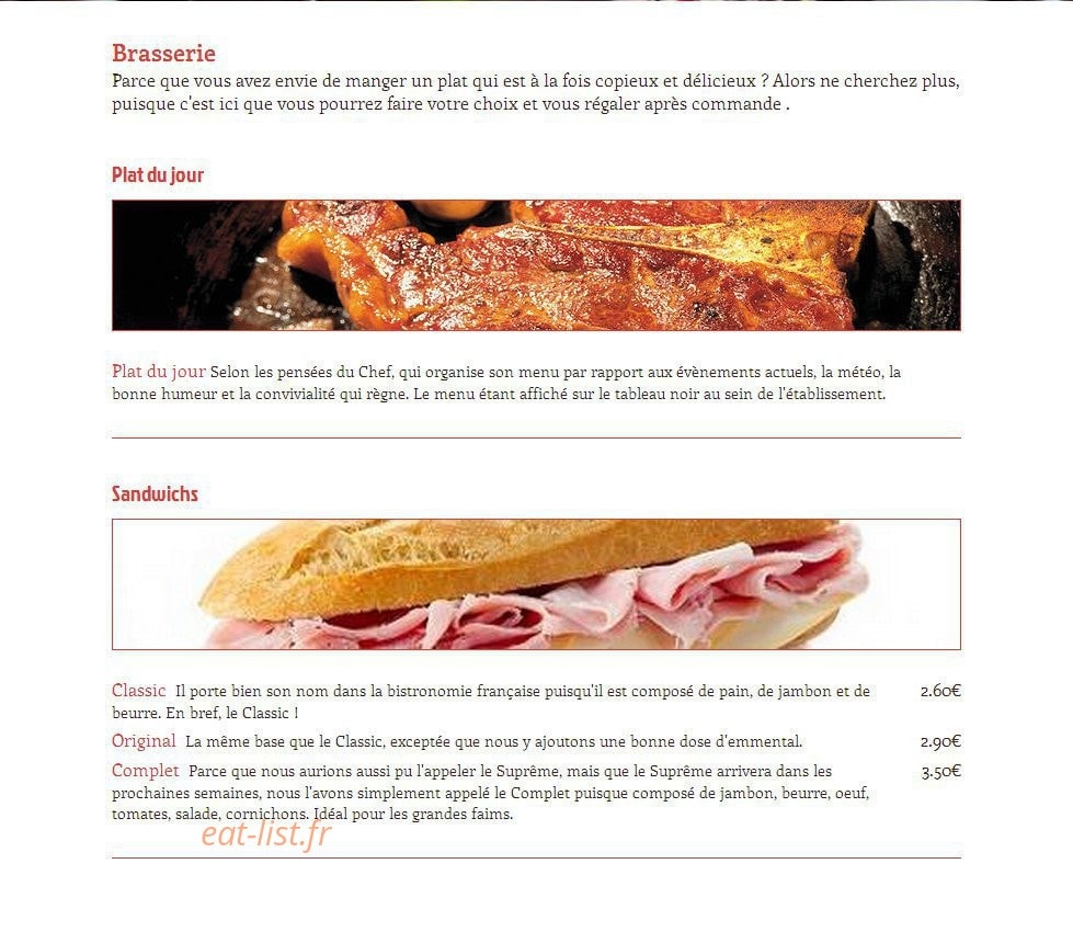 Café de Paris — carte page 1