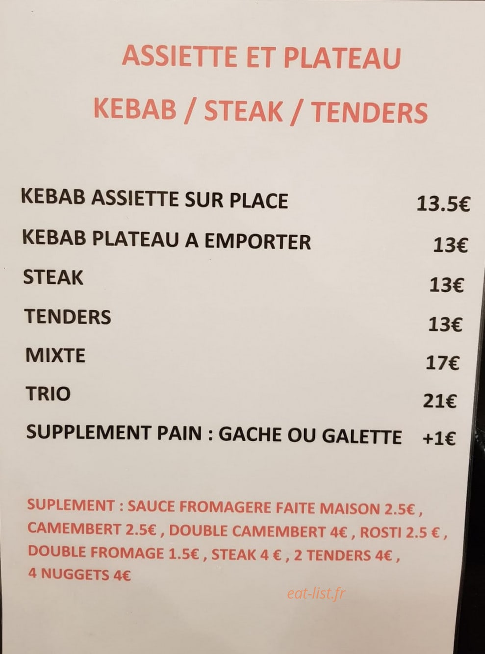 Mister kebab — carte page 5
