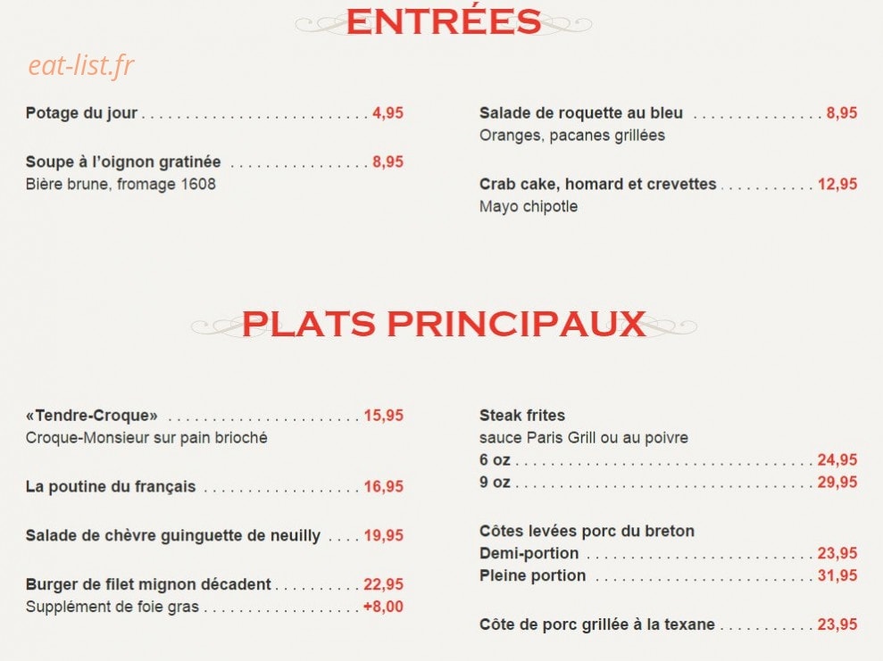 Paris Grill — carte page 5