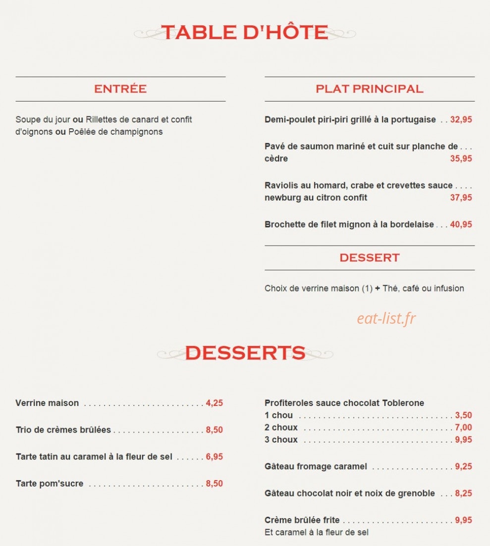 Paris Grill — carte page 3