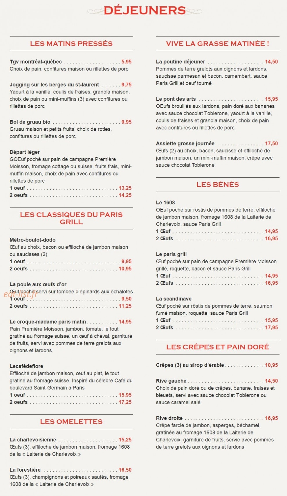 Paris Grill — carte page 4
