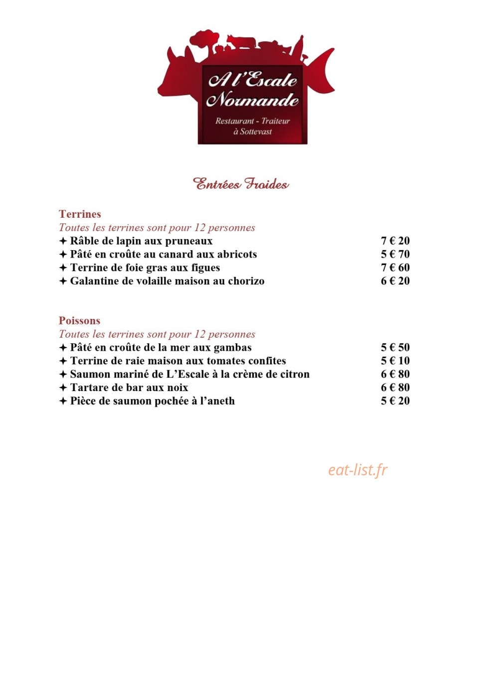 A L'escale Normande — carte page 4