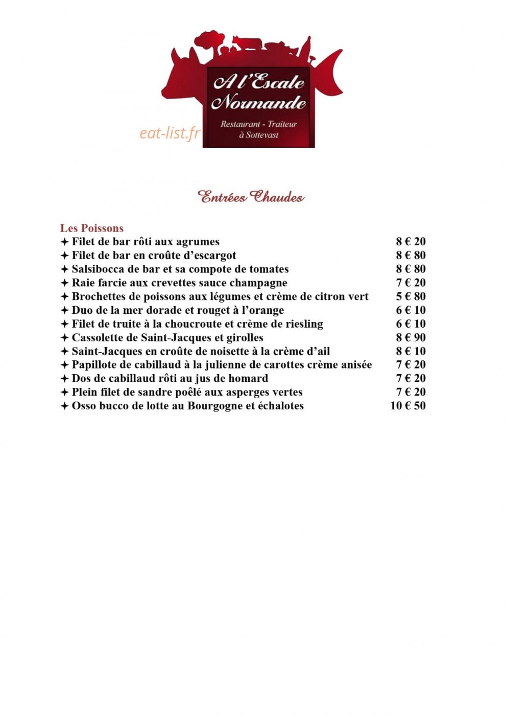 A L'escale Normande — carte page 3