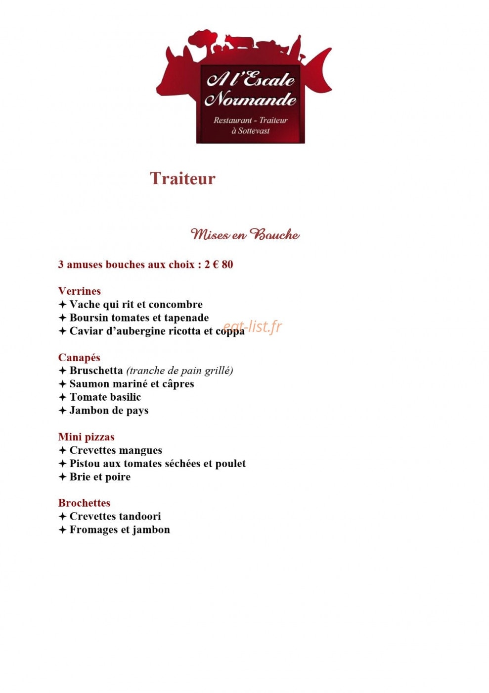 A L'escale Normande — carte page 1