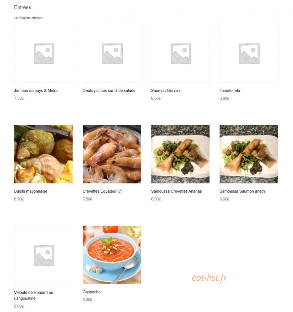 Carte et menu de Le P'tit Clapot à Barneville Carteret — Les entrées