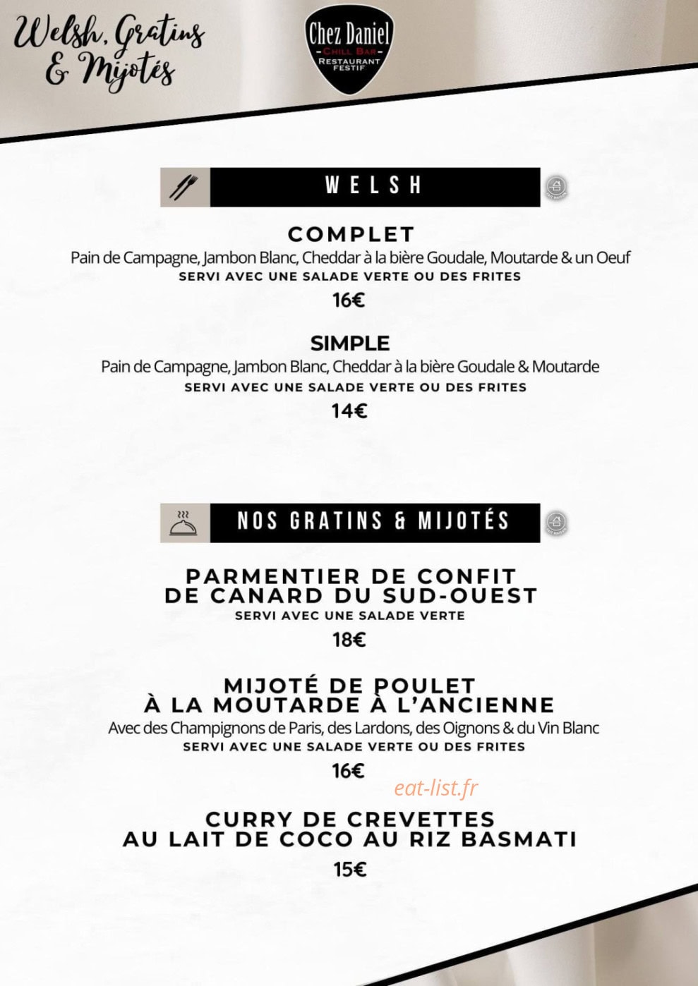 Chez Daniel — carte page 2