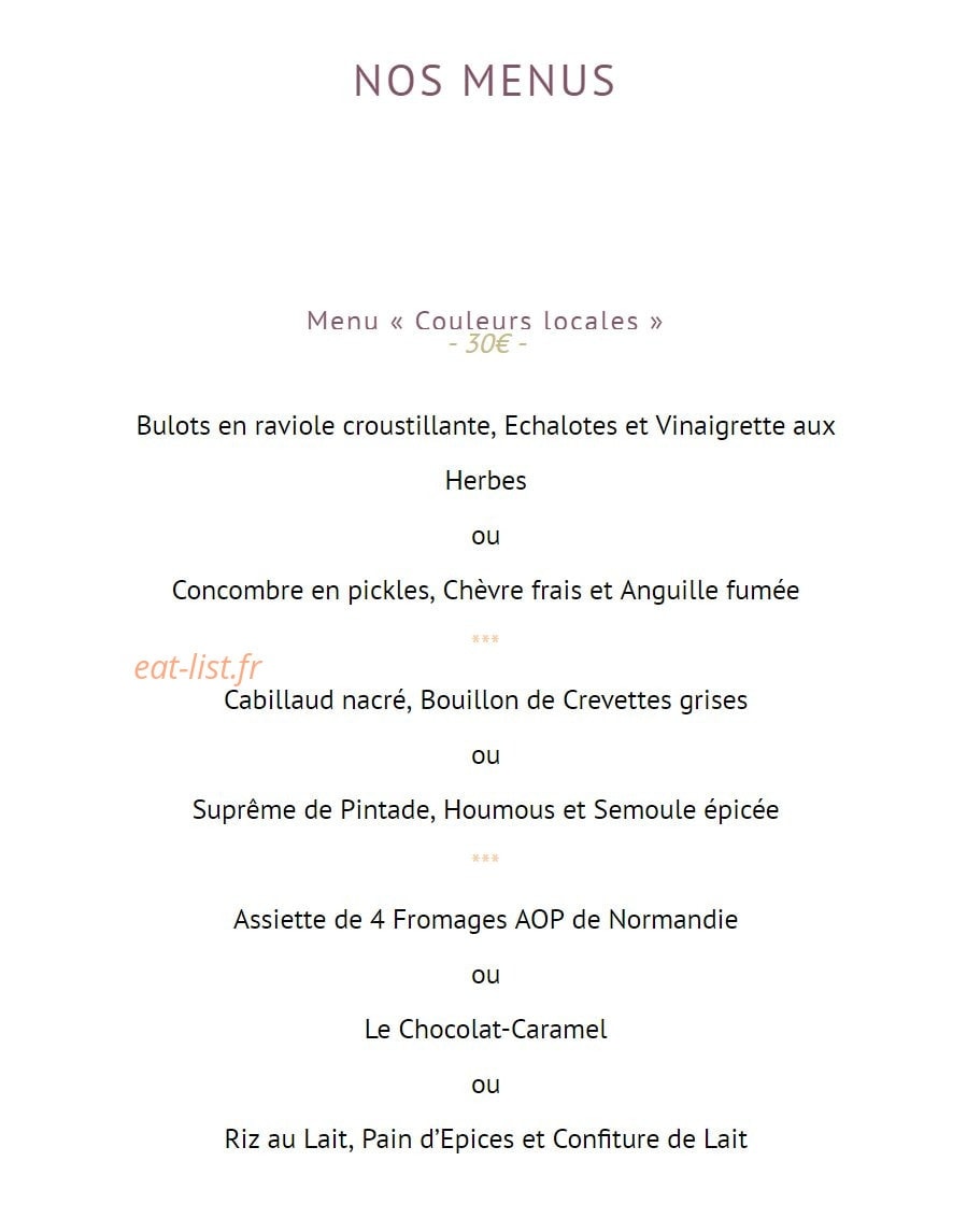 Couleurs, Saveurs — carte page 2