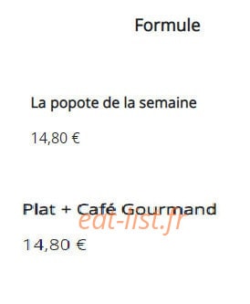 La Popote — carte page 1