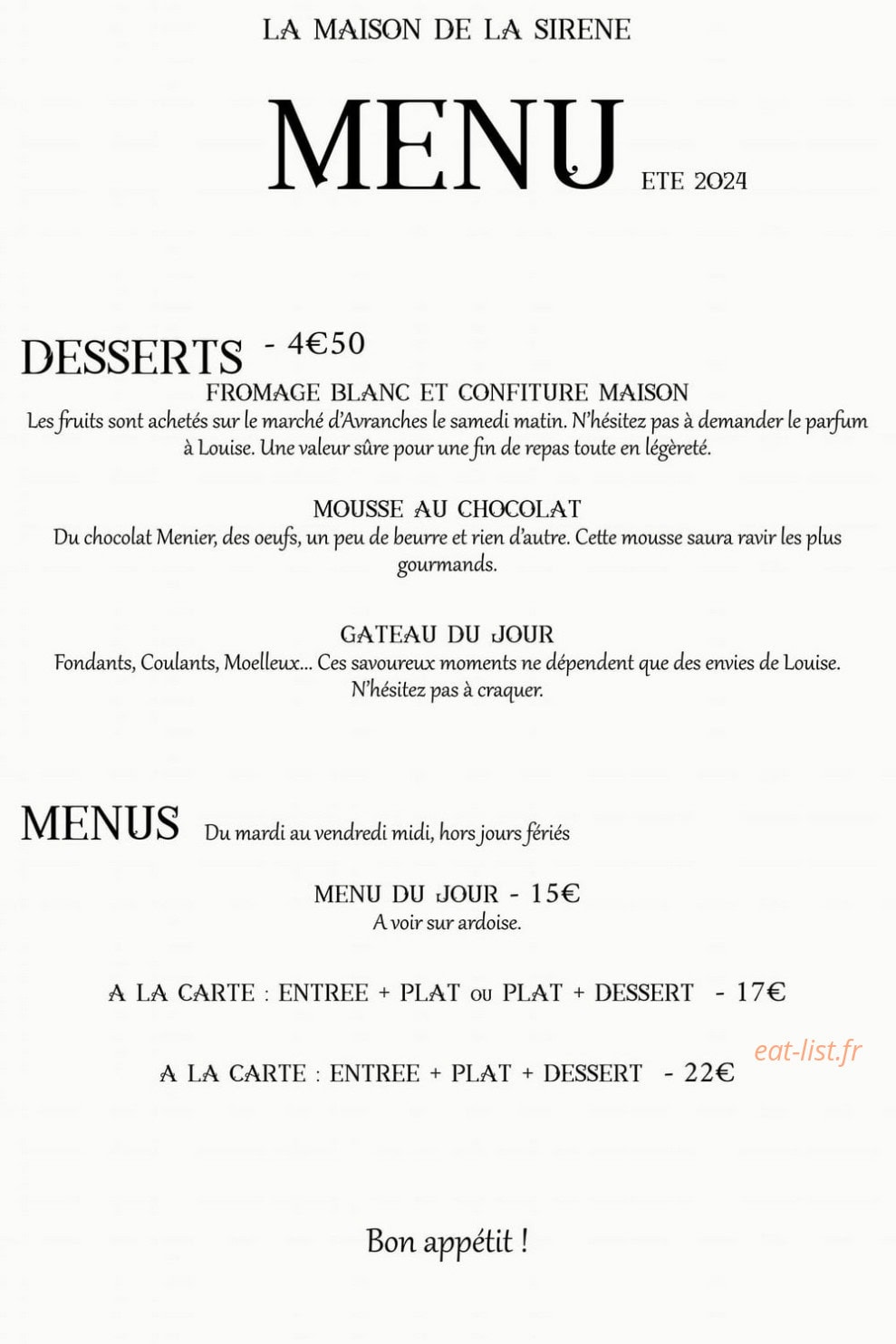 Maison de la Sirène — carte page 2