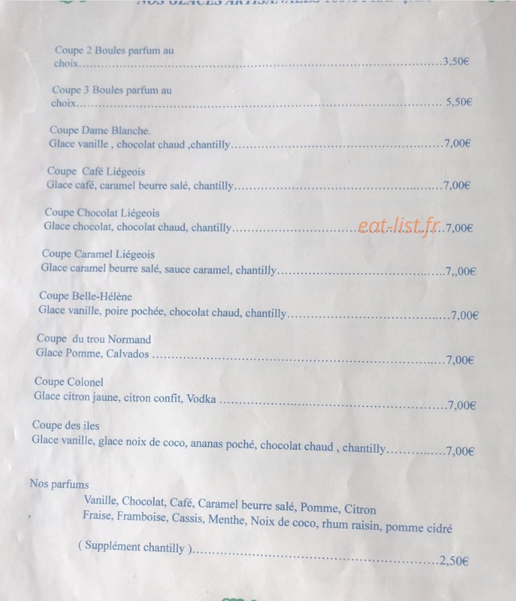 Crêperie Des Grèves — carte page 3