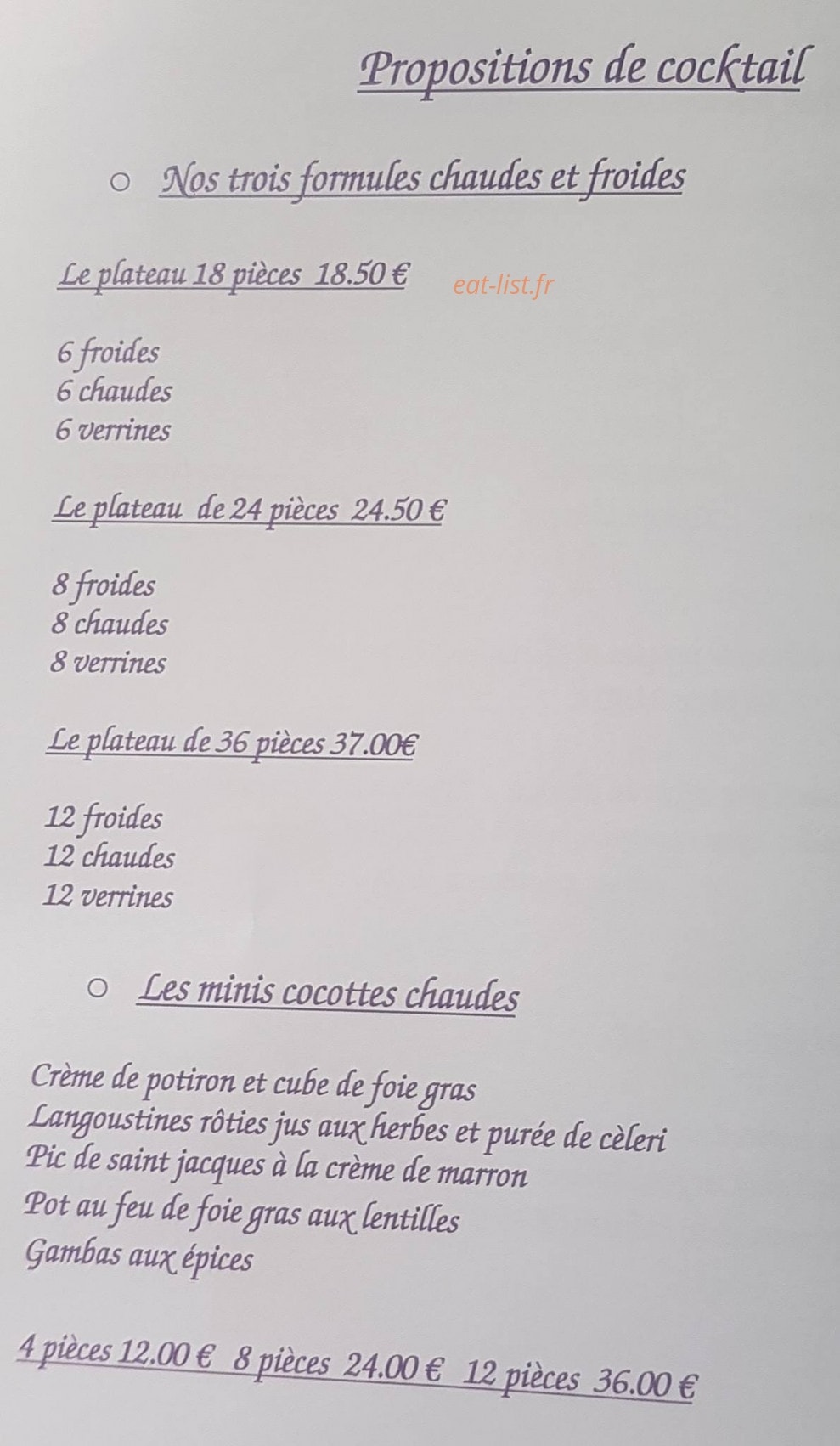 Aux Délices de Laurie — carte page 1