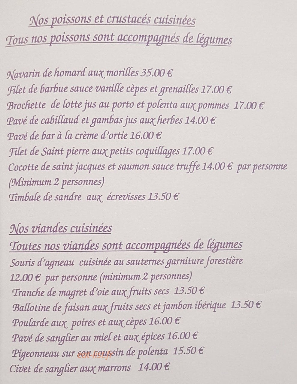 Aux Délices de Laurie — carte page 3