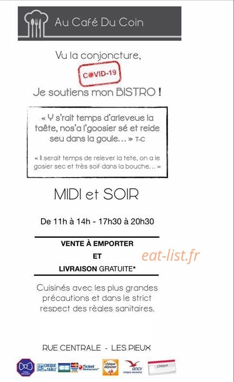 Au Café Du Coin — carte page 1