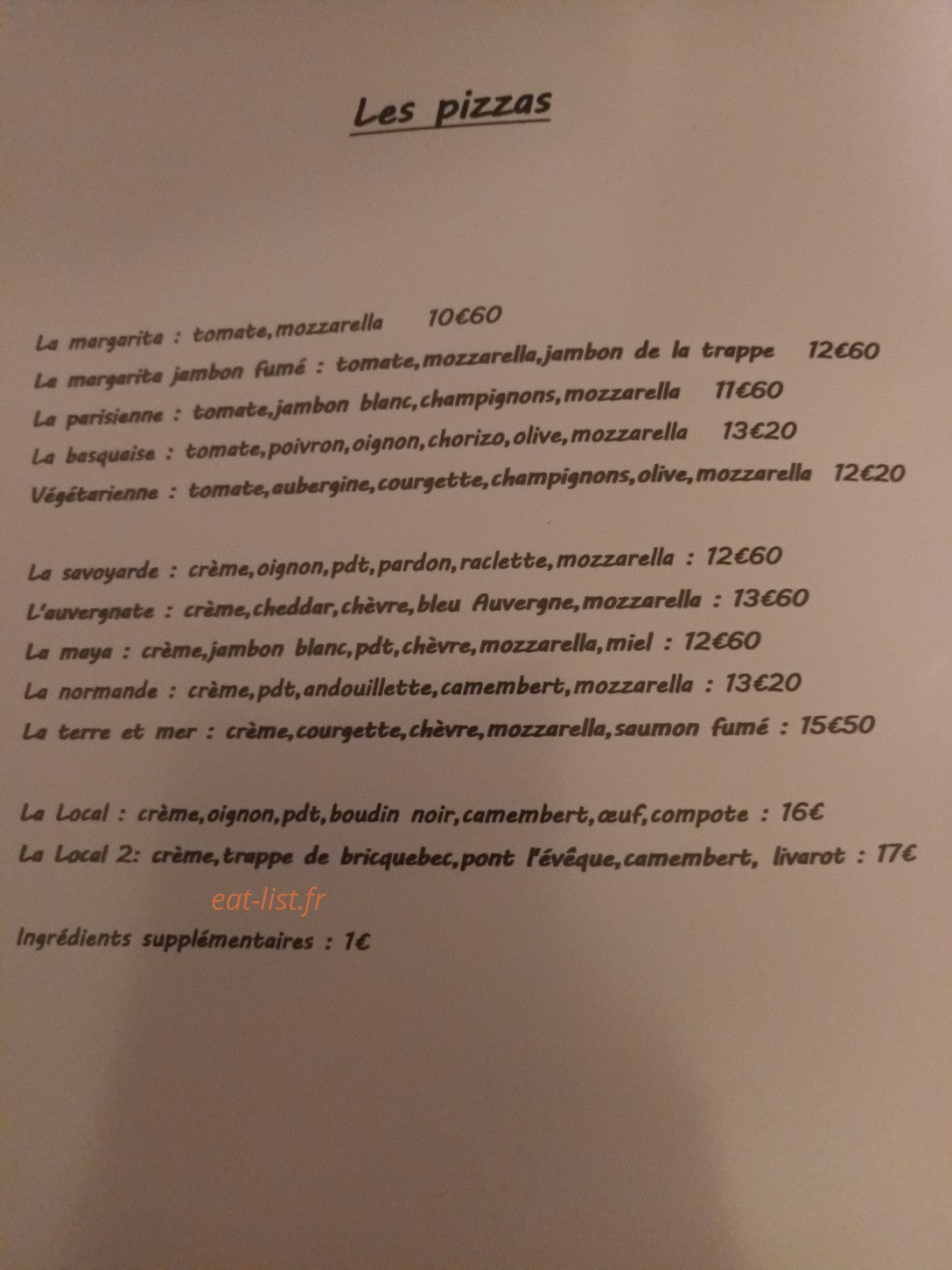 Le Local — carte page 1