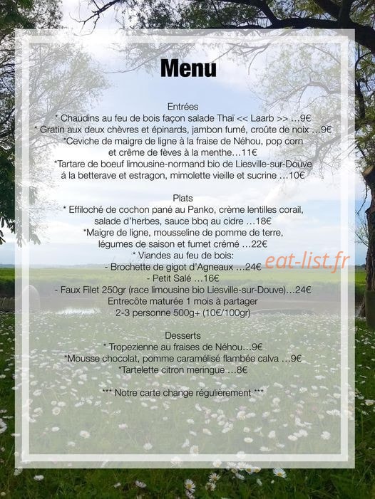 Auberge de l'Ouve — carte page 1