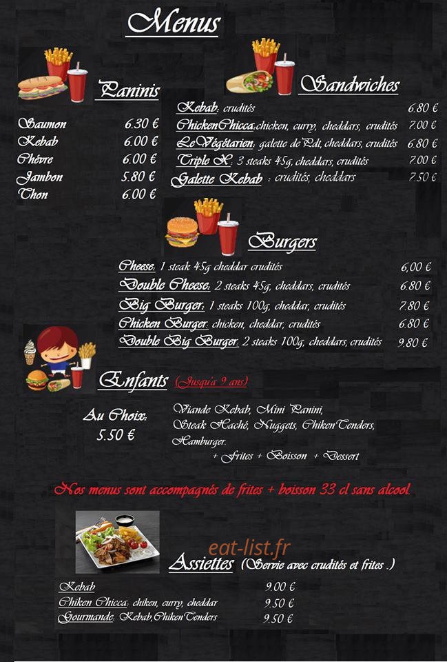 Just Eat — carte page 1
