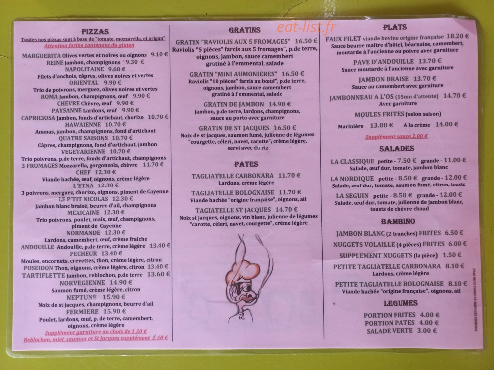 Le P'tit Nicolas — carte page 1