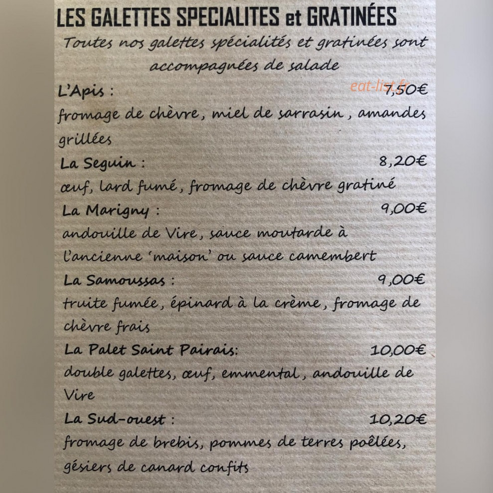La Galetterie — carte page 2
