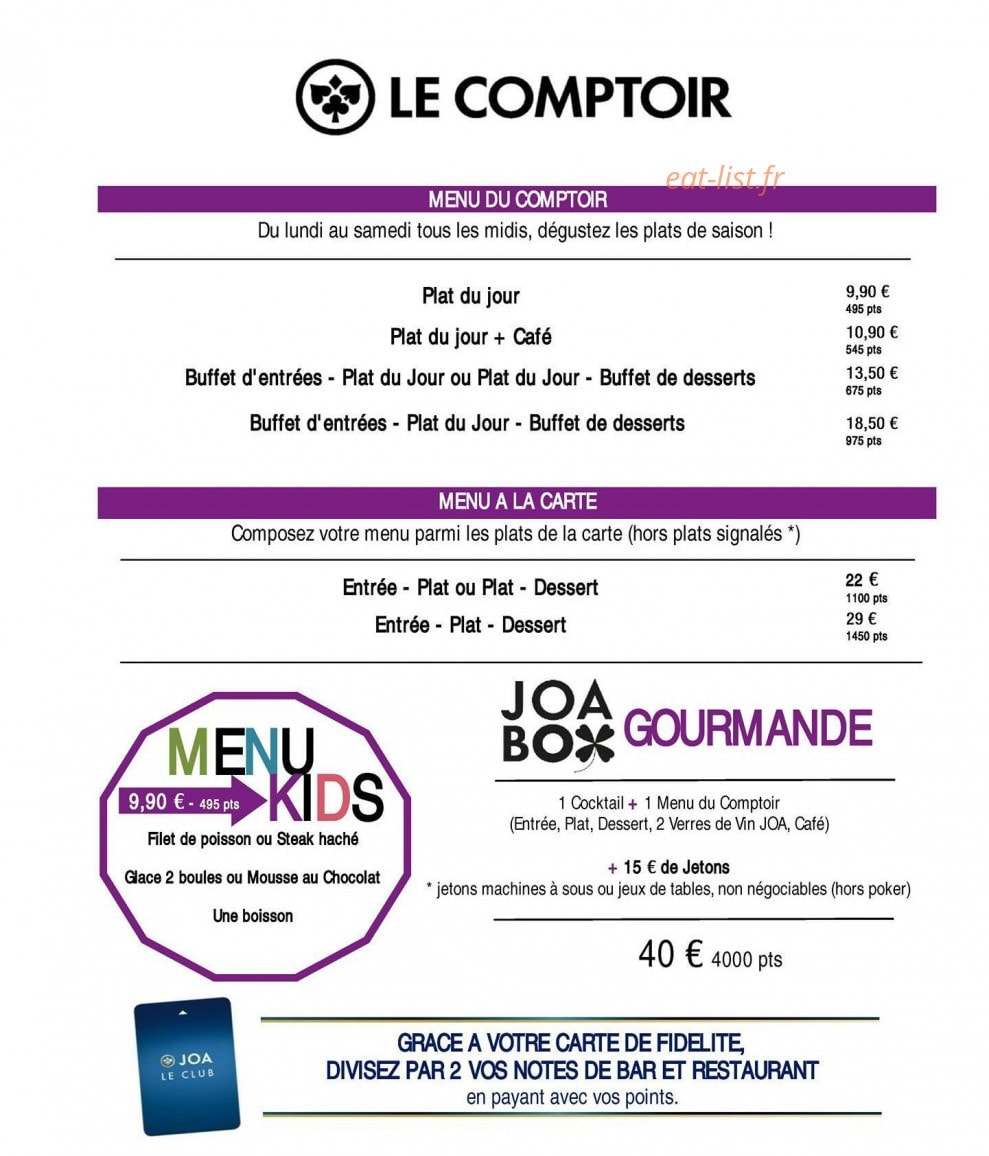 Le comptoir joa — carte page 4