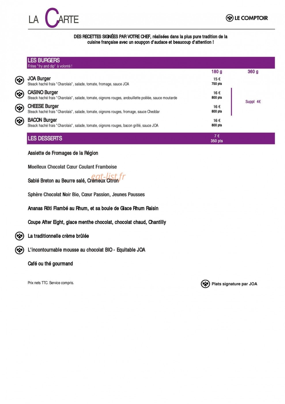 Le comptoir joa — carte page 2