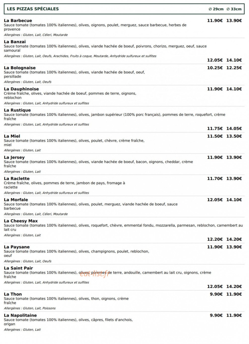 Le Kiosque à Pizzas — carte page 3
