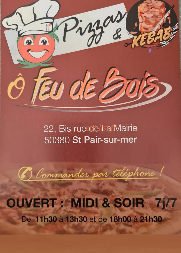 Carte et menu Pizzeria ô feu de bois Saint Pair sur Mer