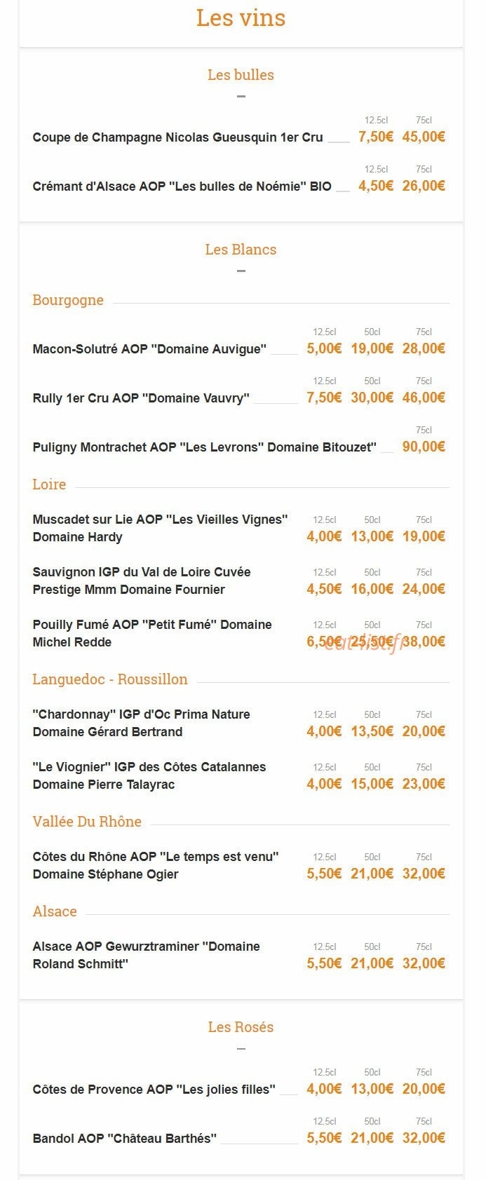 Le Bistro'nomik — carte page 6