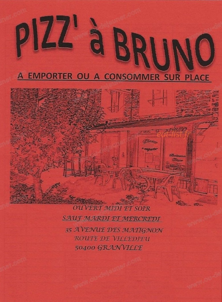Pizz' à Bruno — carte page 1