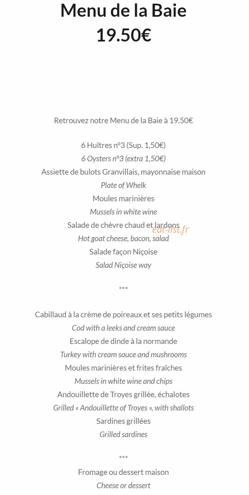 Restaurant du port — carte page 5