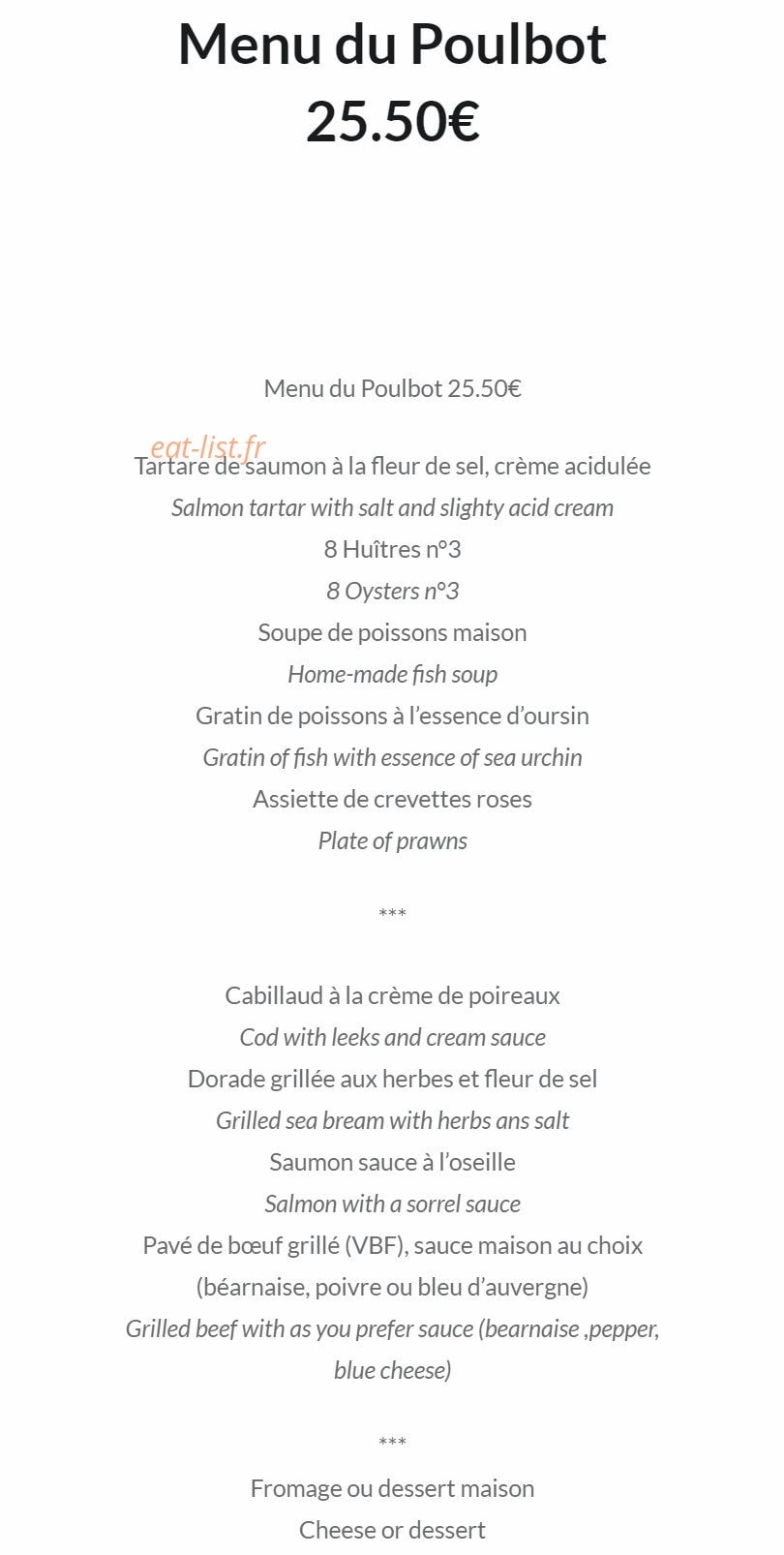 Restaurant du port — carte page 6