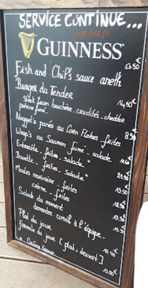 The Tender Bar — carte page 1