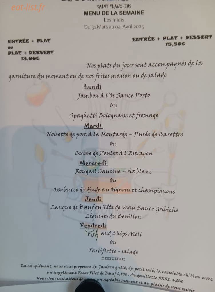 Le Bouillon des Curieux — carte page 1