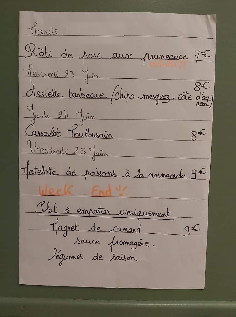 Le Café Des Mets — carte page 1