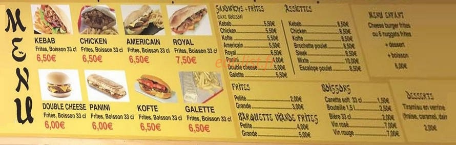 Marmara Kebab — carte page 1