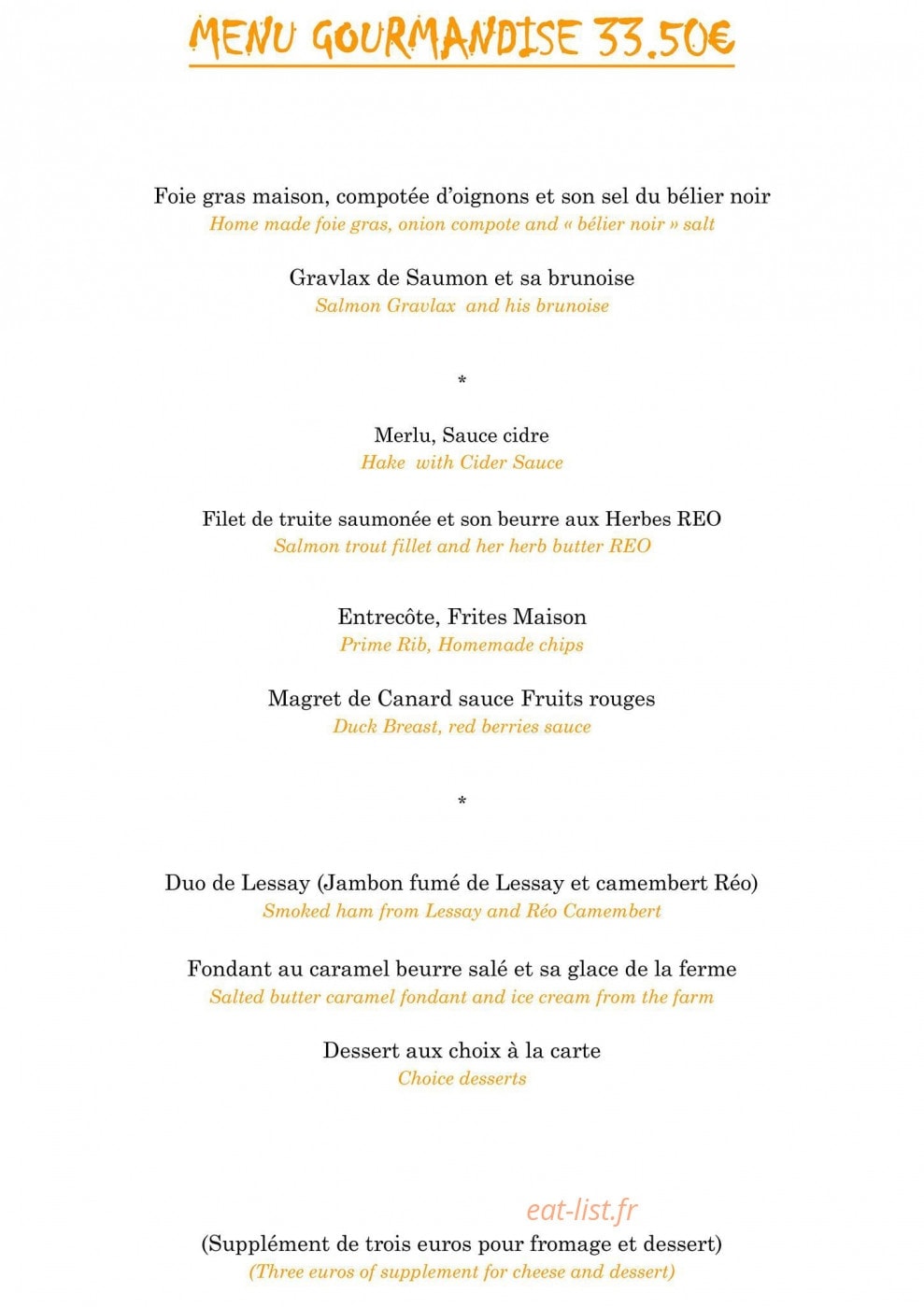 Restaurant de la Lande — carte page 6