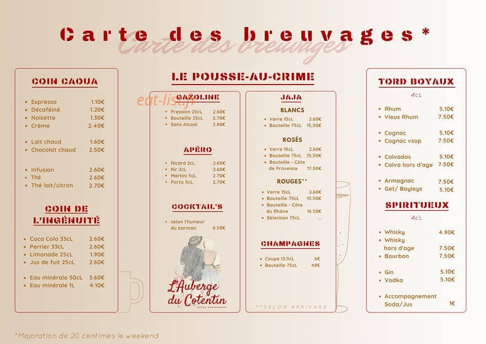 Auberge du Cotentin — carte page 3
