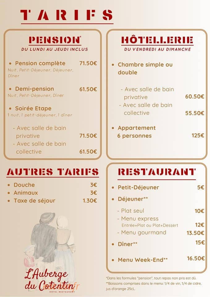 Auberge du Cotentin — carte page 2
