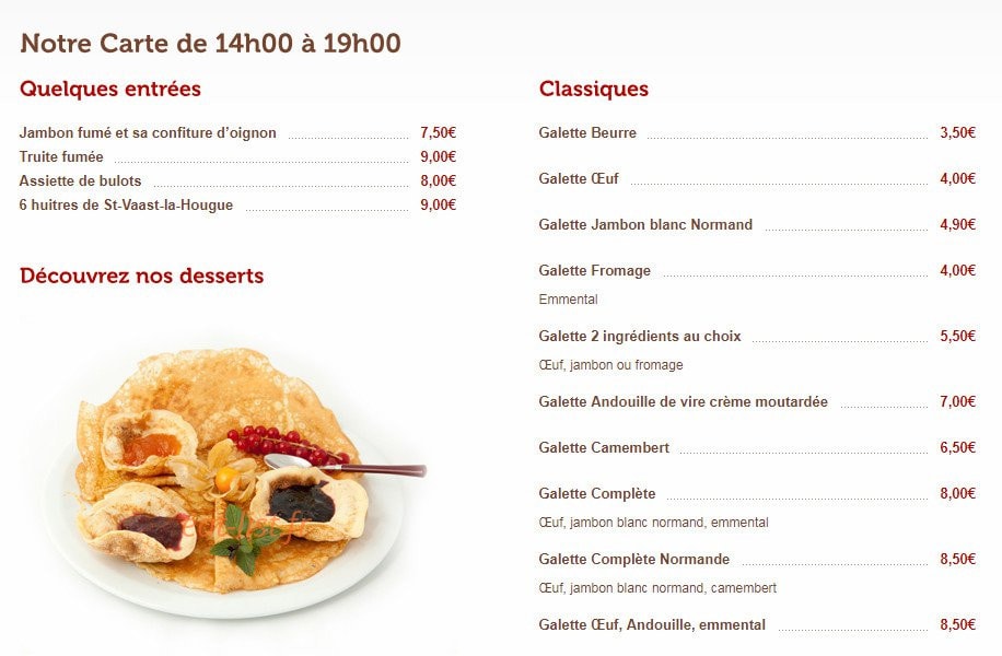 Crêperie la Gravelette — carte page 5