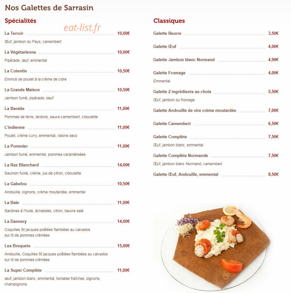 Crêperie la Gravelette — carte page 3