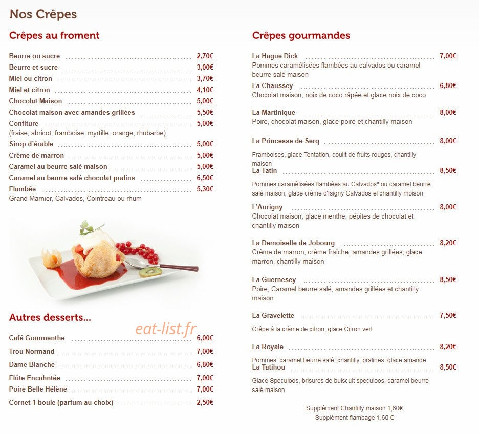 Crêperie la Gravelette — carte page 4