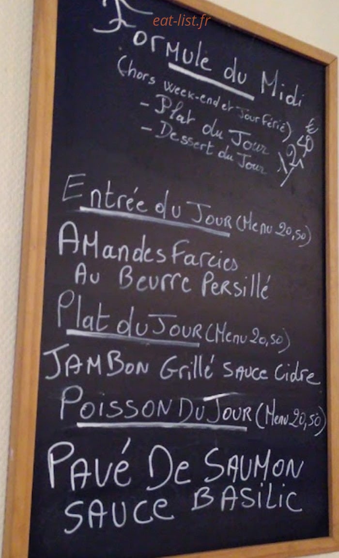 Hôtel Restaurant de la Hague — carte page 1
