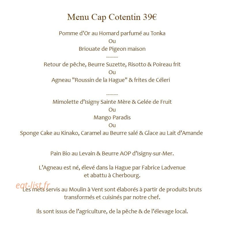 Le Moulin à Vent — carte page 1